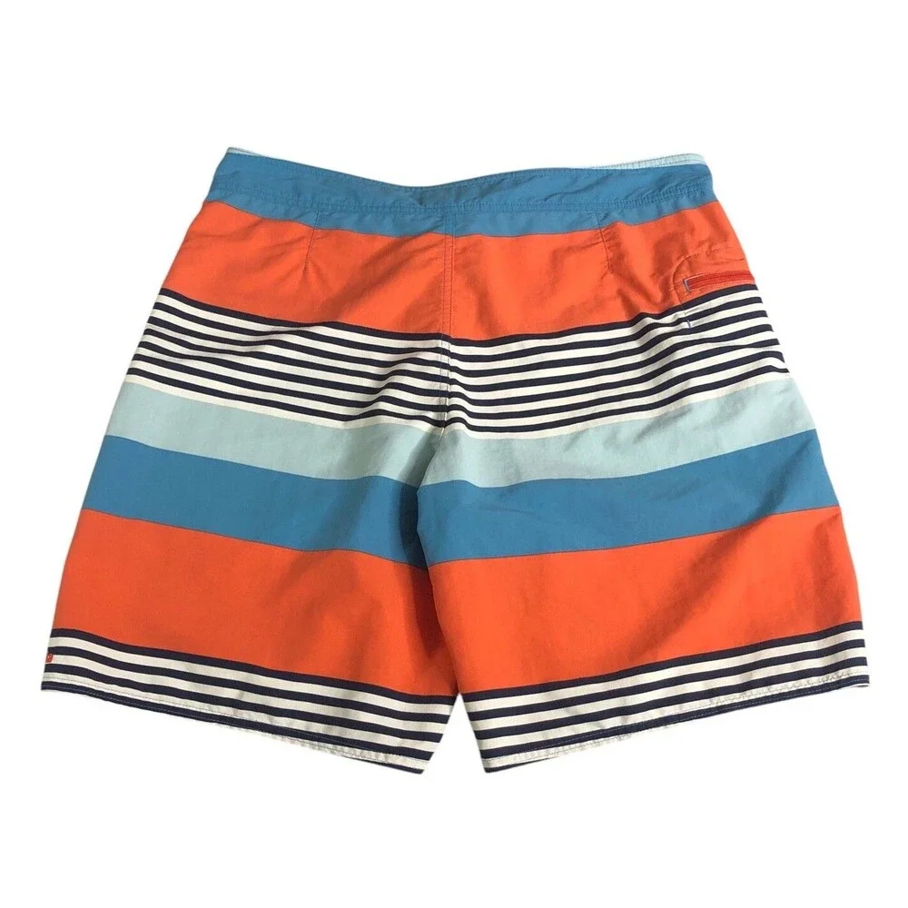 Patagonia‎ Wavefarer Board Shorts Mens 36 Fitz Stripe Catalyst Blue Swim Trunks